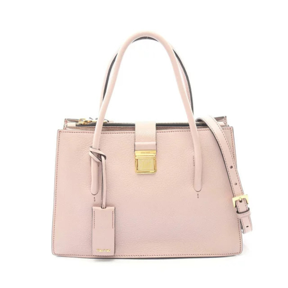 Miu Miu MADRAS Handbag Leather Pink